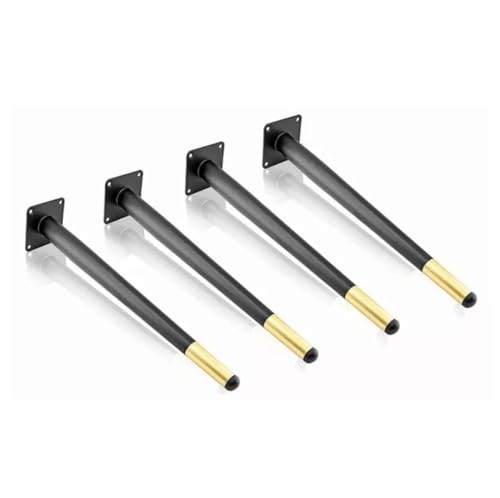 Image of Aakash Decor Sofa Leg Black Gold Finish 16 Inches (Set of 4) Metal Cone Shape Heavy Duty Sofa Legs for Home, Office Rustproof & Sturdy Sofa Paya with Mounting Screw | Furniture /Table Leg