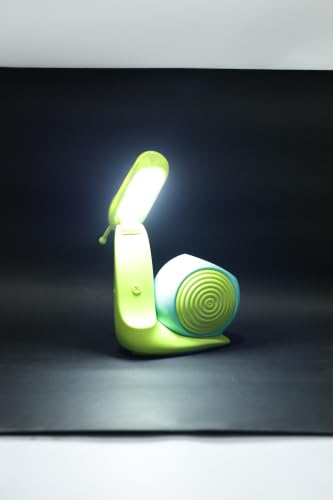 Image of Lexton 8.5 Inch Snail Folding Table Lamp | Cute LED Desk Lamp with Pen Holder, 2 Light Modes, USB Charging, Adjustable Brightness & Button Control for Kids, Study Table & Bedroom
