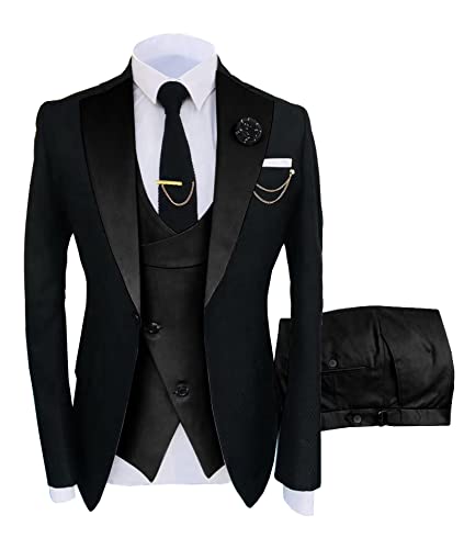 Men's Suit 3 Piece Prom Tuxedos Business Formal Groomsman Wedding Suits Blazer Pant Sets