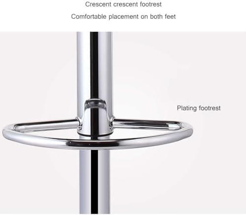 Image of Kemon KaiMeng Modern Adjustable Swivel Bar Stool Chair with Backrest, PU Leather Hydraulic Counter Stool with Footrest for Kitchen Island, Cafe & Home Bar, Black, Curved Shell Stool