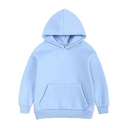 Toddler Boys Girls Cotton Long Sleeve Hooded Active Sweatshirts Casual Sports Kangaroo Pocket Pullover Hoodies Tops