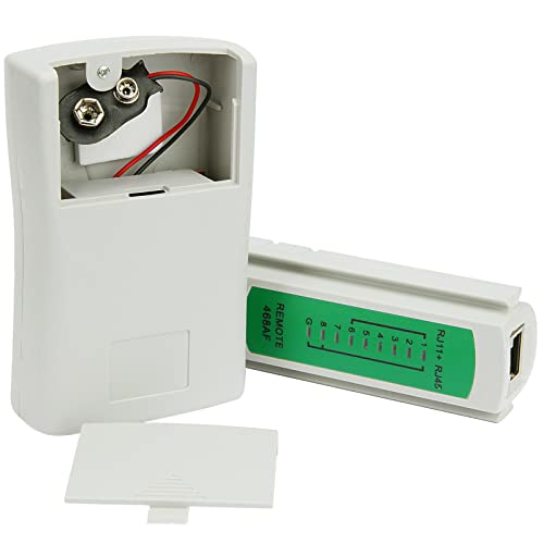 Image of Brileine RJ45 Network Cable Tester with Mini Wire Stripper, Ethernet Cable Tester Tool for RJ11 /RJ12 /RJ45, Cat5e /Cat6 /Cat7, POE Test, Continuity & Short Circuit Detector (Battery Not Included)
