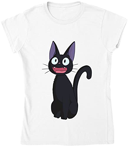 Talking Cat Artwork T-shirt pour femme - Blanc - Small