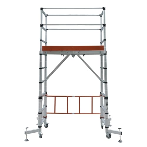 Elevate Echafaudage en Aluminium Hauteur de Travail 3 m 10 marches