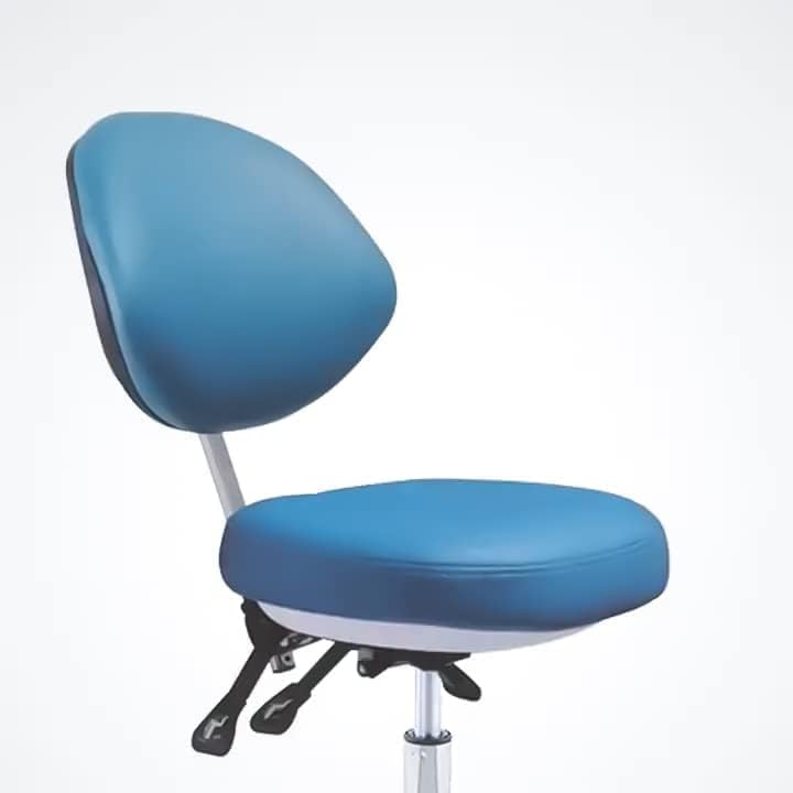 Blue Pu Chair Height Adjustable Mobile Furniture with Backrest Ergonomic Lab Dental Equipment Doctor Chair Nurse Stool