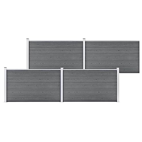 vidaXL Valla de Jardín Muros Panel Cercado Borde Césped Seguridad Separador Exterior Aire Libre Terraza Decorativas de WPC Gris 699x106 cm