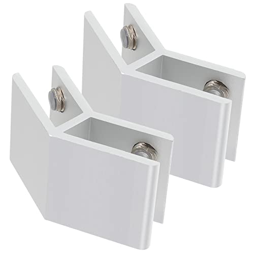 VILLCASE 1set Adjustable Glass Clamp Railing Support Clip Durable Resistant for Furniture Display Frames 2pcs