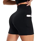 Biker Shorts Women with Pockets,5'/8' High Waisted Yoga Shorts Tummy Control for Workout Running Summer Outfits for Women Black Shorts Under Dresses Womens Spandex Bike Shorts for Gym Volleyball