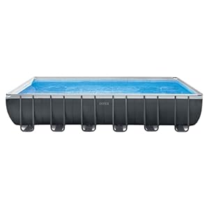 Intex 24 x 12 x 52 rectangular ultra xtr frame swimming pool with pump above ground pool robot vacuum cleaner and 21 feet hose  urban country home decor