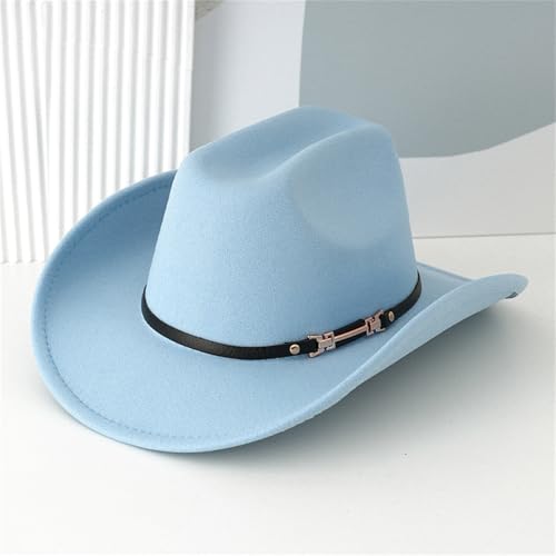 Sombrero vaquero mujer con remaches y ala ancha azul miniatura 2