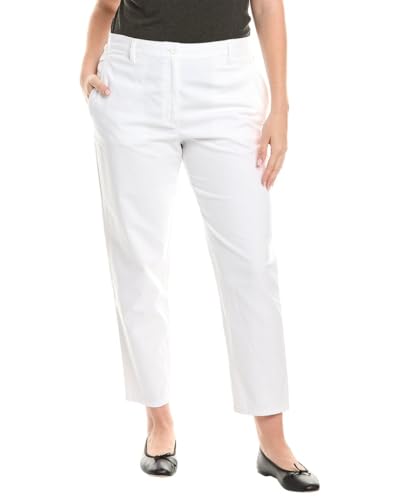 Eileen Fisher Womens Plus High Waisted Tap Ankle Pant 14 White