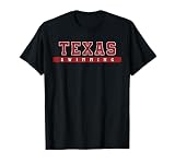 Texas Swimming Red Vintage Text T-Shirt