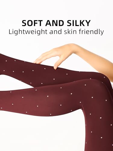 Image of Women's 80 Denier Semi Opaque Tights High Waist Soft Solid Color Footed Pantyhose