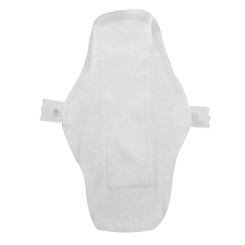 Almohadillas sanitarias menstruales reutilizables de algodón superfino, 24 cm, color blanco