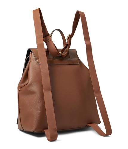 Tommy Hilfiger Gia II Gifting Hang Tag Medium Envelope Flap Backpack w/Hangoff-High Shine Saffiano PVC Cognac One Size2