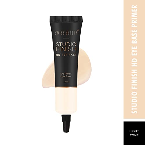 Swiss Beauty Studio Finish HD Eye Base | Weightless Primer for Eyes, Increase Eyeshadow Stay Time |Primer for Eyelids | Shade- Light, 10ml - Image 4