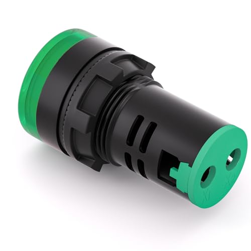 GASHER 12V/24V/110V 20mA Energy Saving Indicator Light Mounting Hole Size 22mm (7/8 Inch) Green 10 Pcs