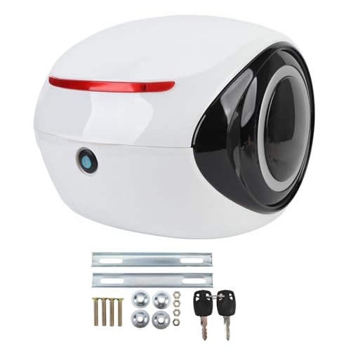 [Design elegante e sicuro] Caratterizzato un design sportivo che si abbina a vari stili di scooter, questo bauletto migliora l'estetica della tua bici fornendo allo stesso tempo funzionalità pratiche. lo schienale integrato garantisce il comfort del passeggero durante i lunghi viaggi, mentre le strisce riflettenti migliorano la visibilità notturna maggiore sicurezza.