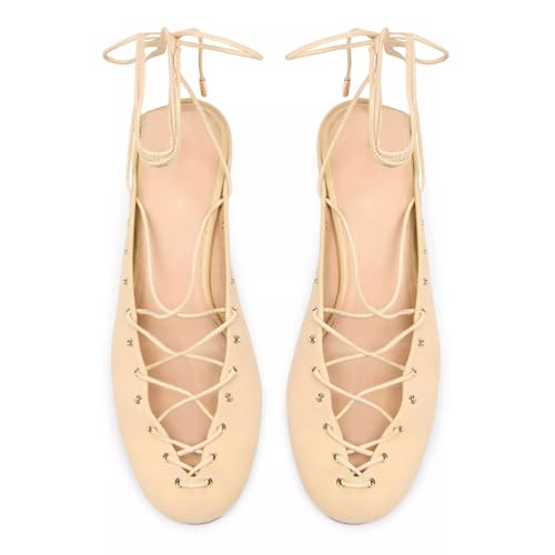 Women's Chic Eyelet Lace Up Kitten Heel Round Closed Toe Pumps Sexy Backless Grommets Cross Strap High Heels Wedding Prom Party Summer Shoes for Women4