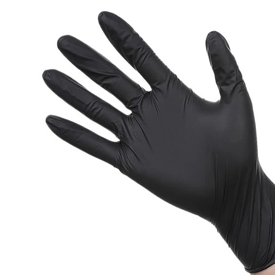 20/100 pezzi Guanti monouso in nitrile nero 4mil non sterili testurizzati da cucina for la pulizia domestica, estetista industriale, tinture for capelli(Black 100PCS,S)
