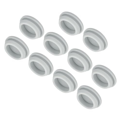 Image of MECCANIXITY 10pcs Silicone Snap in Locking Hole Plugs,25mm /1 Inch Mounting Diameter Narrow Groove Width 2mm Panel Seal Cover Round for Kitchen Bulkheads Waterproof Sealing Plugs Grey