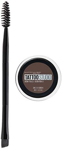 Maybelline TattooStudio Brow Pomade Long Lasting, Buildable, Eyebrow Makeup, Deep Brown, 1 Count
