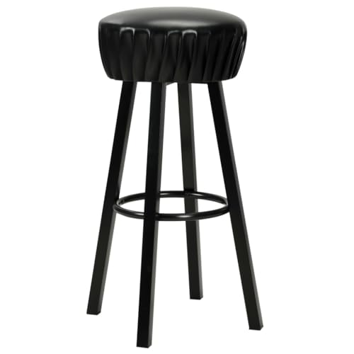 Tabourets de bar en cuir synthétique noir faciles à nettoyer et monter