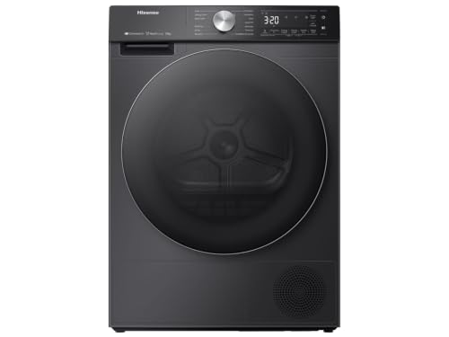 Hisense DH5S102BB 5S Series 10 Kg Heat Pump Dryer with Inverter Motor Smart WiFi AI Super Dry Technology Smart Energy Monitoring 17 Programs Charcoal Black