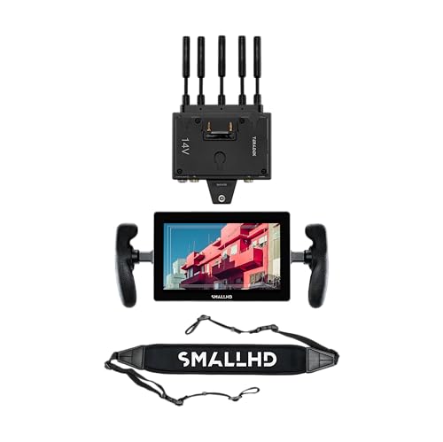 Image of SmallHD Cine 7 RX Monitor Kit with Bolt 6 Wireless Receiver - 7 inch Full HD 1800nit On-Camera Monitor, Handles, Neck Strap, Gold Mount