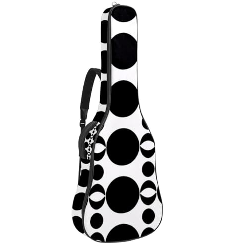 Housse de guitare acoustique 41 pouces imperméable avec motif géométrique noir
