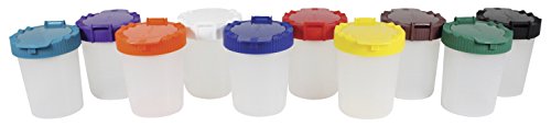 Sargent Art 22-1610 No-Spill Paint Cups with Flip Open Lids, Set of 10 #1