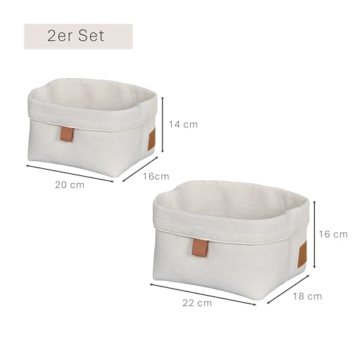 LOVE IT STORE IT Aufbewahrungskorb Set 2-teilig - Stoff-Körbchen für Badezimmer Deko und Babyzimmer - Beige - 2er Set, 2 Größen