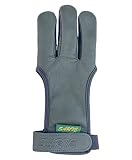 Sarte International Green Cow Leather Three Finger Archery Gloves AG-327 (Medium)