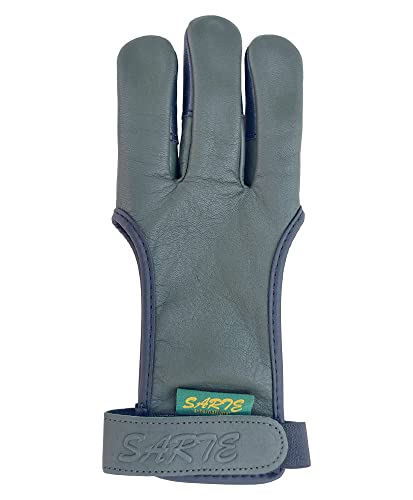 Sarte International Green Cow Leather Three Finger Archery Gloves Ag-327 (Medium) #TOP1