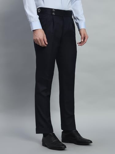 Image of Gurkha Pants for Men | Trouser for Men | Formal Pant | Double Button | Regular Fit Trouser High Waist Pleated Casual Trousers | Straight Leg Pants for Office Smart Casual Travel Party