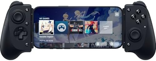 Razer Kishi V3 Gaming Controller for iPhone 15, 16, 17 Series & Android: Full Sized TMR Thumbsticks - Dual Back Buttons - Fits Most Phone Cases - PC Remote Play - 3 Free Months of Apple Arcade