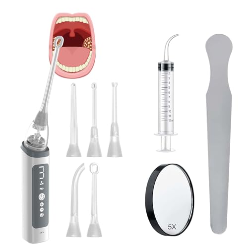 Image of Oral Cleaning Kit - Vacuum Tonsil Stone Removal Kit With 3 Suction Modes Oral Irrigator, Fight Bad Breath, Built-in LED Light & Magnifying Mirror for Effective Tonsil Stone Removal & Bad Breath Relief