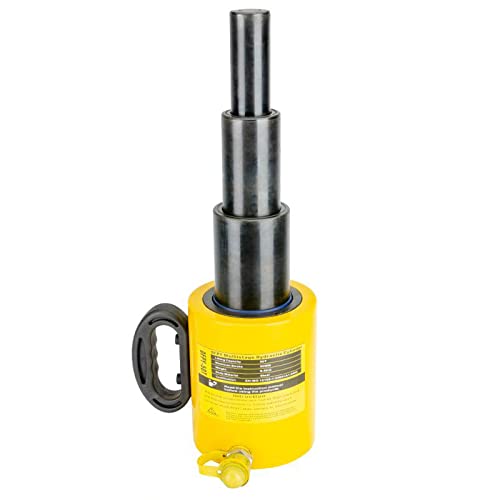 Image of NEWTRY 50 ton Hydraulic Ram Jack Multi-Section Stroke 300mm(11.8inch) Short Type Protable Hydraulic Cylinder Industrial Lifting Jack, not for Car (50T)