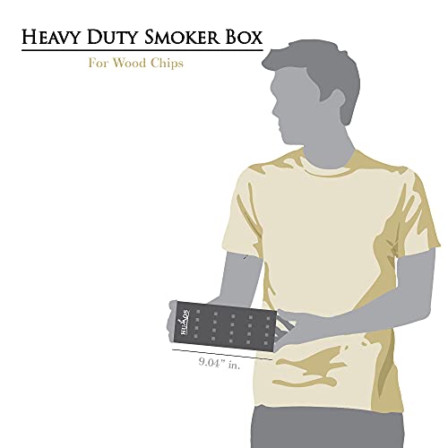 Humos Smoker Box, Top Meat Smokers Box In Barbecue Grilling Accessories, Add Smokey Bbq Flavor On Gas Grill Or Charcoal Grills With This Stainless Steel Wood Chip Smoker Box #TOP5