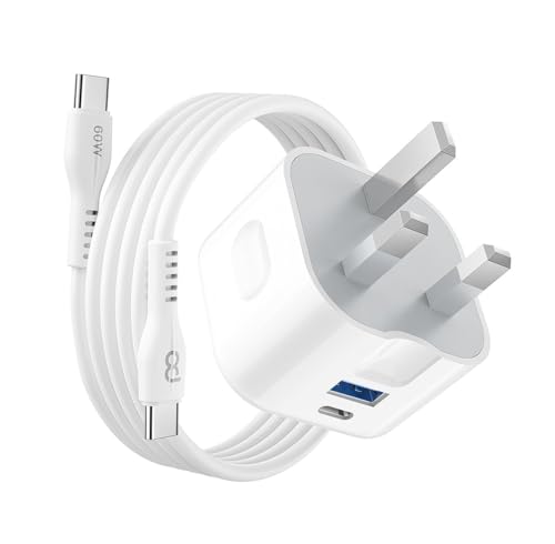 NWNK13 Motorola E15 / E14 / E13 Phone Charger USB C Plug 20W PD Fast Charger Wall Adapter Type C & USB A for G05/G04/G13/G14/G15/G22/G23/G24/G34/G54/G10/G20/G30/G31/G41/G62/G82 /G60 (Plug & Cable)