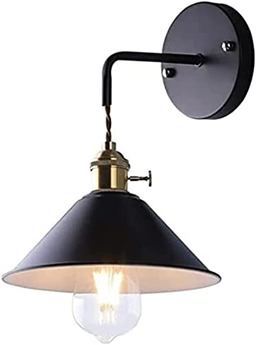 Lámpara de pared industrial retro negra con luz ajustable para lectura y baño