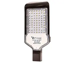 Prozone Systems Metal Led 25 Watts Ip-66 Waterproof Outdoor 12V Dc Solar Street Light, Cool White, Pack of 1