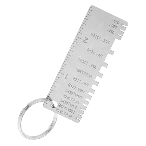 Calibrador de soldadura de acero inoxidable POPETPOP para medición de espesores, regla de inspección metálica para uso profesional miniatura 1