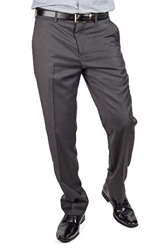 Slim Fit Mens Dress Pants Formal Slacks Flat Front No Pleats3