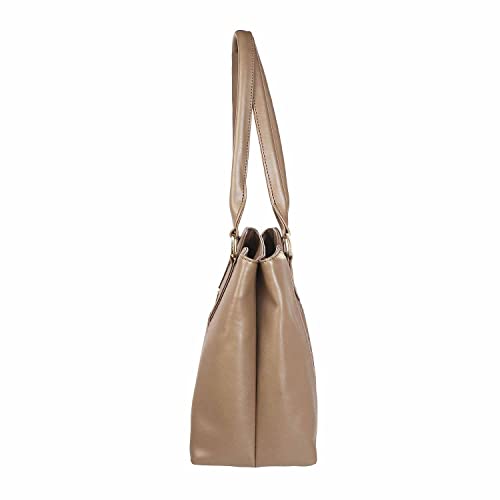 Image of Mochi Brown Faux Leather Premium Zipper Casual Shoulder Bag For Women (66-7241)