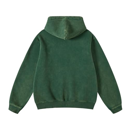 PAODIKUAI Men's Oversized Hoodie Sweatshirt Vintage Casual Wash Hooded Long Sleeve Pullover Top with Pocket Streetwear4