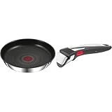 【セット買い】ティファール 取っ手のとれる フライパン 26cm IH ガス火対応 PFOAなどの有害物質不使用 「インジニオ･ネオ IHステンレス･アンリミテッド フライパン」 こびりつきにくさ長持ち ステンレス L97105 + 専用取っ手 ハンドル プレミアム インジニオ・ネオ L98630