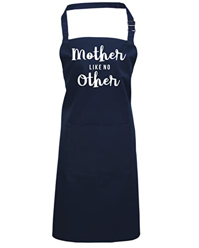 Tablier Mother Like No Other bavoir bleu marine avec poche pour célébrer une maman unique