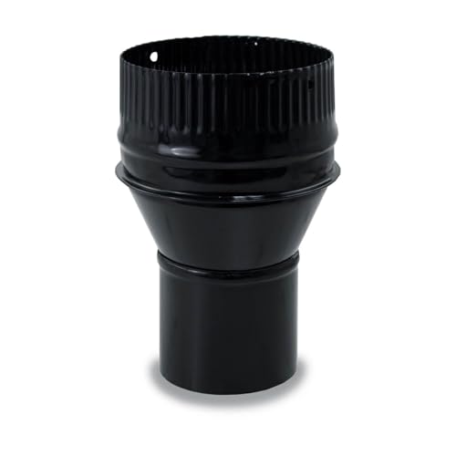 CAEXVEN Ampliación Tubo Chimenea 100 a 150mm - Adaptador Estufa Leña Vitrificado Negro - Ampliación Tubos Vitrificados - Compatible Tubos Chimenea 100mm y 150mm