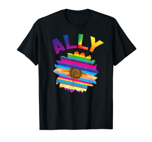 Ally Sunflower LGBT Rainbow Pride Gay Lesbiana mejores amigos Camiseta
